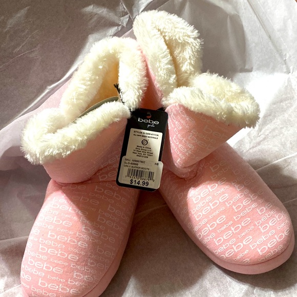 bebe girls Other - Bebe girls NEW fur lined slipper boots; size 2/3